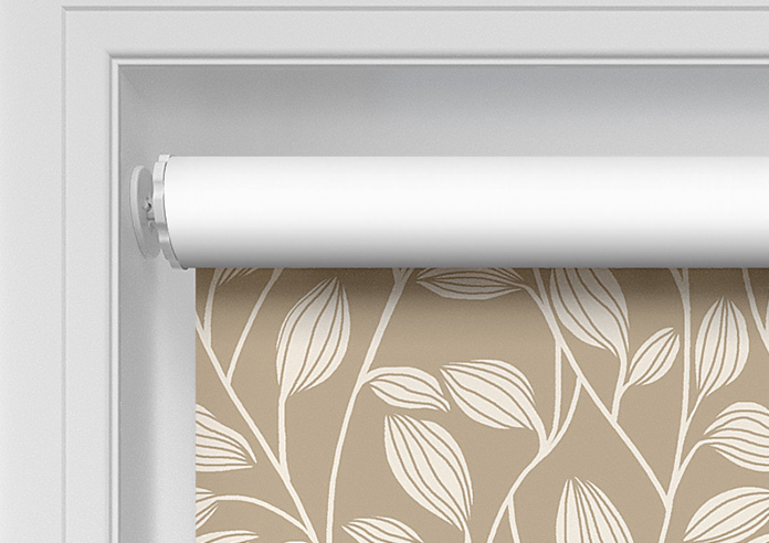 Leaf Motif, Tan - Twist&Fit Roller Blind - Image 10